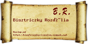 Bisztriczky Rozália névjegykártya