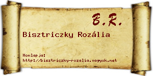 Bisztriczky Rozália névjegykártya
