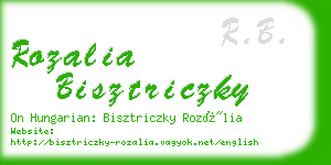 rozalia bisztriczky business card
